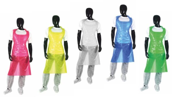 Disposable plastic apron all colours