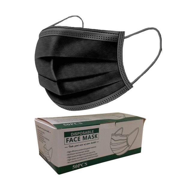 Face Mask - 3 Ply Fabric Washable, Reusable (Pack of 50)