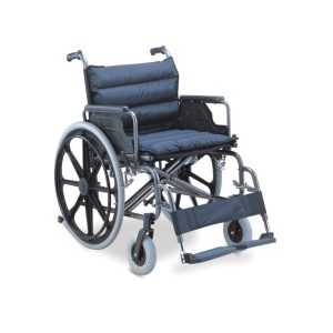 Wheelchair steel/nylon Extra Wide up to 125kg Detach Arm  Footrest