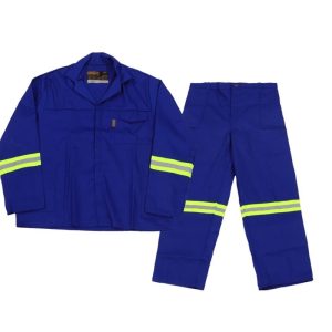 acid resistant Conti suits 100% cotton with reflectors blue