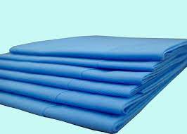 blue hospital bed sheets