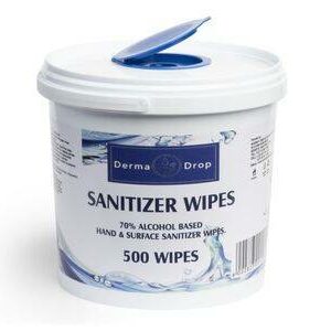 Sanitiser wipes derma drop – 500 sheets