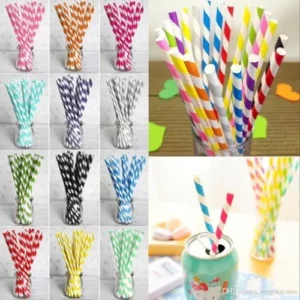 multi coloured paper straws