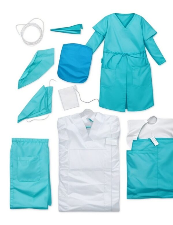 Poly Cotton Reusable scrubs bottom blue large