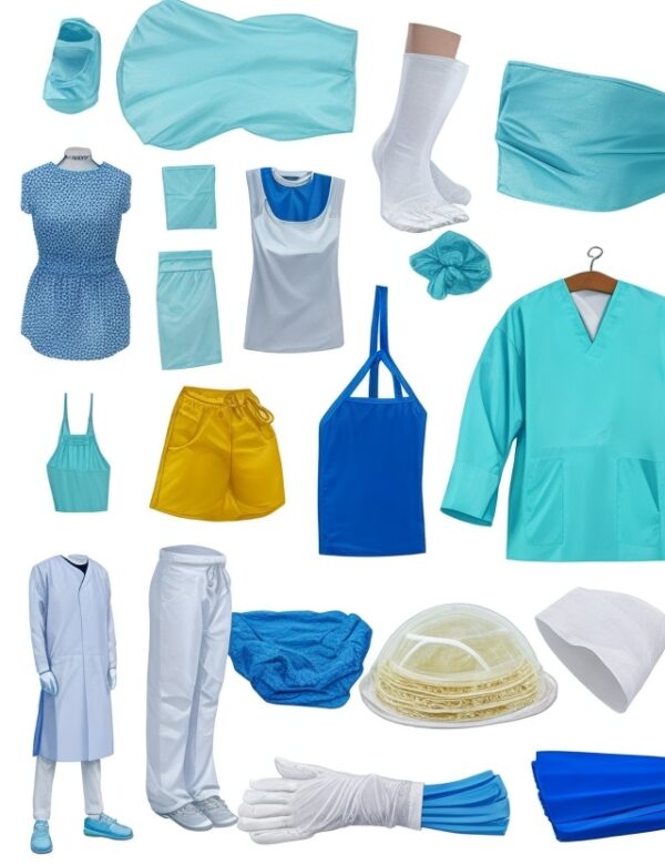 100% Cotton Reusable scrubs bottom blue large