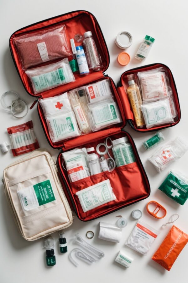 Regulation 7 First Aid Kit in Black Grab Bag With Back Straps (5-50 persons) by Firstaider
