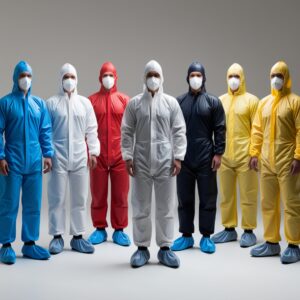 Red Disposable Coveralls (Small, Medium, Large, X Large, XX Large, XXX Large)