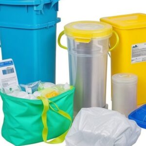 yellow biohazard bag