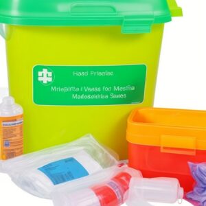 yellow dustbin in hospital
