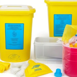 yellow clinical waste pedal bins