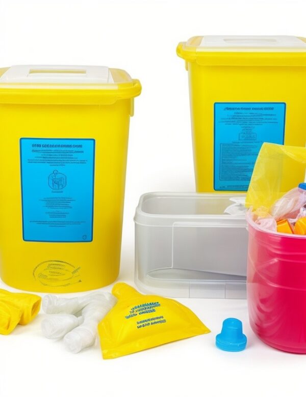 yellow clinical waste pedal bins