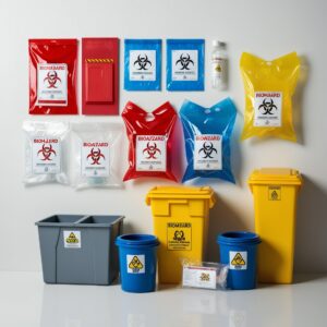 biohazard trash bin
