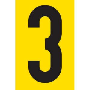 Adhesive Signs – No. 3 – Black-Yellow – 55 x 90mm – SIGNA55-3