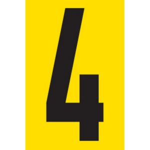 Adhesive Signs – No. 4 – Black-Yellow – 55 x 90mm – SIGNA55-4