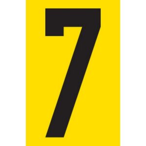Adhesive Signs – No. 7- Black-Yellow – 55 x 90mm – SIGNA55-7