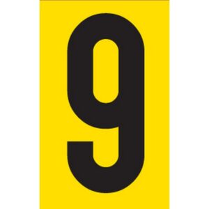 Adhesive Signs – No. 9 – Black-Yellow – 55 x 90mm – SIGNA55-9