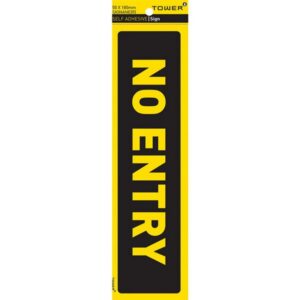 Warning Sign – No Entry – Yellow-Black – 185 x 50mm – SIGNANE(R)