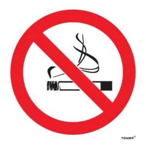 Aluminium Sign – Mini Decal Signage – No Smoking – 115 x 115mm – DECAL-NS