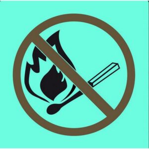 Photoluminescent Sign – No Naked Flame – 190 x 190mm – SIGNPNF190