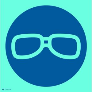 Photoluminescent Sign – Eye Protection – 190 x 190mm – SIGNPEP190