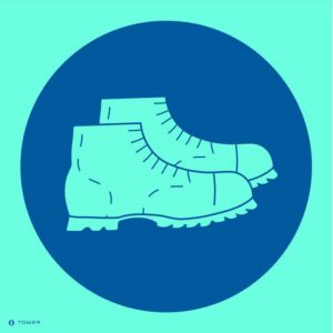 Photoluminescent Sign – Foot Protection – 190 x 190mm – SIGNPFP190