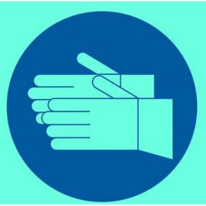 Photoluminescent Sign – Hand Protection – 190 x 190mm – SIGNPHP190