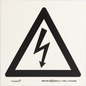 Photoluminescent Sign – Electricity Warning – 190 x 190mm – SIGNPEW190