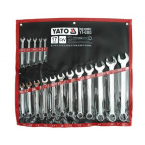Spanner – Combination – Box and Ring – Chrome Vanadium – 17 Piece Set – 8mm to 32mm – YT-0363