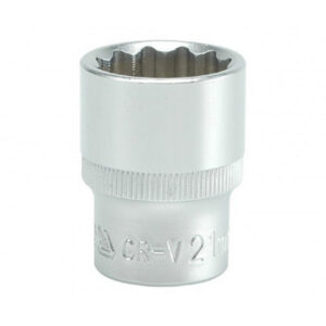 Bi-hex Socket – 12 Point – Chrome Vanadium – 1/2″ Connector – Standard Length – 21mm – YT-1283