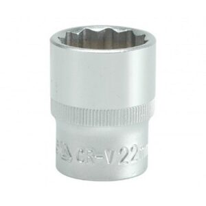 Bi-hex Socket – 12 Point – Chrome Vanadium – 1/2″ Connector – Standard Length – 22mm – YT-1284
