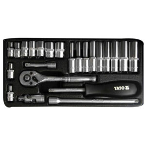 Socket Set – AS-Drive 6 Point – Chrome Vanadium – 1/4″ Connector – 23 Piece – YT-14421
