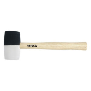 Rubber Mallet – Black and White Head Sections – Wood Handle – 780g – YT-4604
