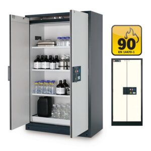 Fire Resistant Cabinet – Q-Line – Storage of Flammable Hazardous Materials – 119.3 x 61.5 x 195.3 cm – White – IASE30001050-1