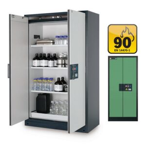 Fire Resistant Cabinet – Q-Line – Storage of Flammable Hazardous Materials – 119.3 x 61.5 x 195.3 cm – Green – IASE30001048-1
