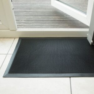 Doormat – Rubber Brush Mat – 70 x 46 x 1.3 cm – Black – RBM010001