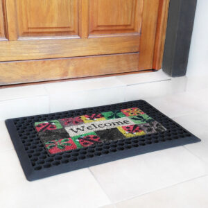 Doormat – Cast Iron Look Rubber and Coir Mat – Welcome – 75 x 45 x 1.5 cm – CMS010002