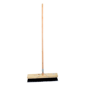 Platform Broom – Complete – Millennium – Black Synthetic Fibre – Wooden Handle – 88 Grip – 46cm – Pack of 3 – F3351