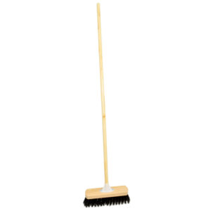 Floor Broom – Complete – Rainbow Black Fibre Household – Wooden Screw-in Handle – Pack of 5 – F3568