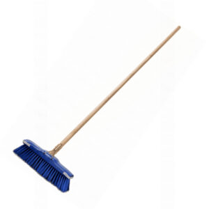 Floor Broom – Complete – GB6 – Soft – Black PVC Fibre Centre – Coloured Border – Buffers – Wooden Handle – 55 Grip – Pack of 5 – F13366