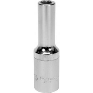 Bi-hex Deep Socket – 12 Point – Chrome Vanadium – 1/2″ Connector – 76mm Length – 8mm – YT-12930