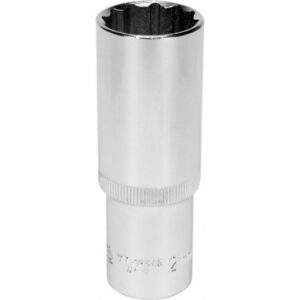 Bi-hex Deep Socket – 12 Point – Chrome Vanadium – 1/2″ Connector – 76mm Length – 21mm – YT-12943