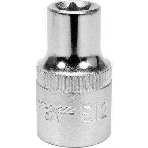 Torx Socket – Female – Chrome Vanadium – 1/2″ Connector – E12 – YT-05222