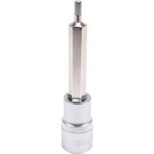 Spline Bit Socket – Chrome Vanadium – 1/2″ Connector – Long – M5 x 100mm – YT-04350