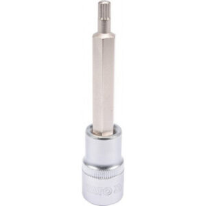 Spline Bit Socket – Chrome Vanadium – 1/2″ Connector – Long – M6 x 100mm – YT-04351