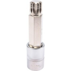 Spline Bit Socket – Chrome Vanadium – 1/2″ Connector – Long – M16 x 100mm – YT-04356