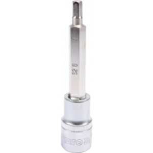 Hex Bit Socket – Chrome Vanadium – 1/2″ Connector – Long – HEX 6 x 100mm – YT-04392