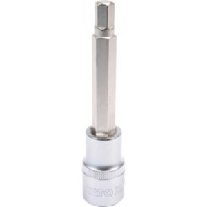 Hex Bit Socket – Chrome Vanadium – 1/2″ Connector – Long – HEX 8 x 100mm – YT-04394