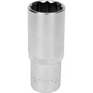 Bi-hex Deep Socket – 12 Point – Chrome Vanadium – 1/2″ Connector – 76mm Length – 24mm – YT-12946