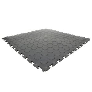 Kwiklok Interlocking PVC Floor Tiles – Recycled – 46.5 x 46.5 x 0.6 cm – Black – Pack of 4 – RUBKL64