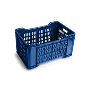 Meat Crate – Agri Lug – Plastic Box – Vented Base and Sides – 53 x 35.5 x 29 cm – Virgin Material – HACCP – PI-401-Vented-virgin